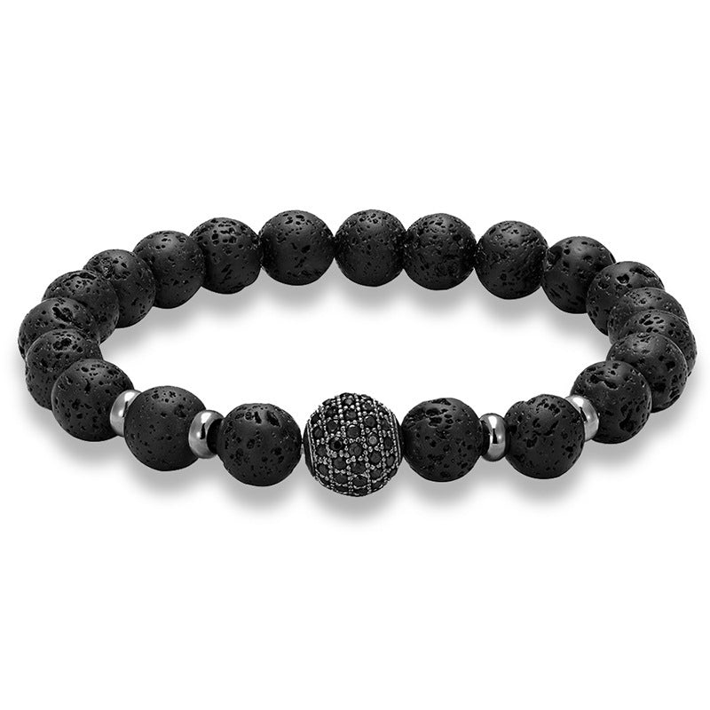 Lava-Armband mit Kristallperle – Unisex