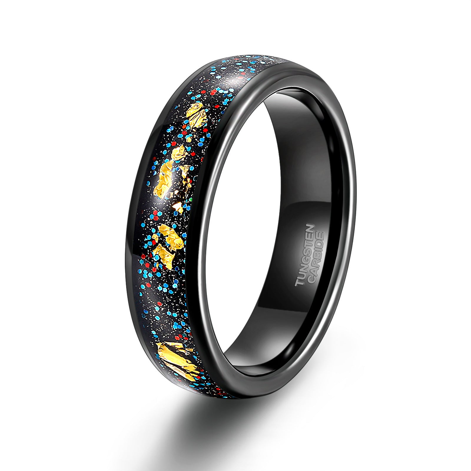 Wolframring mit Goldblatt und Sandstein für Herren und Damen