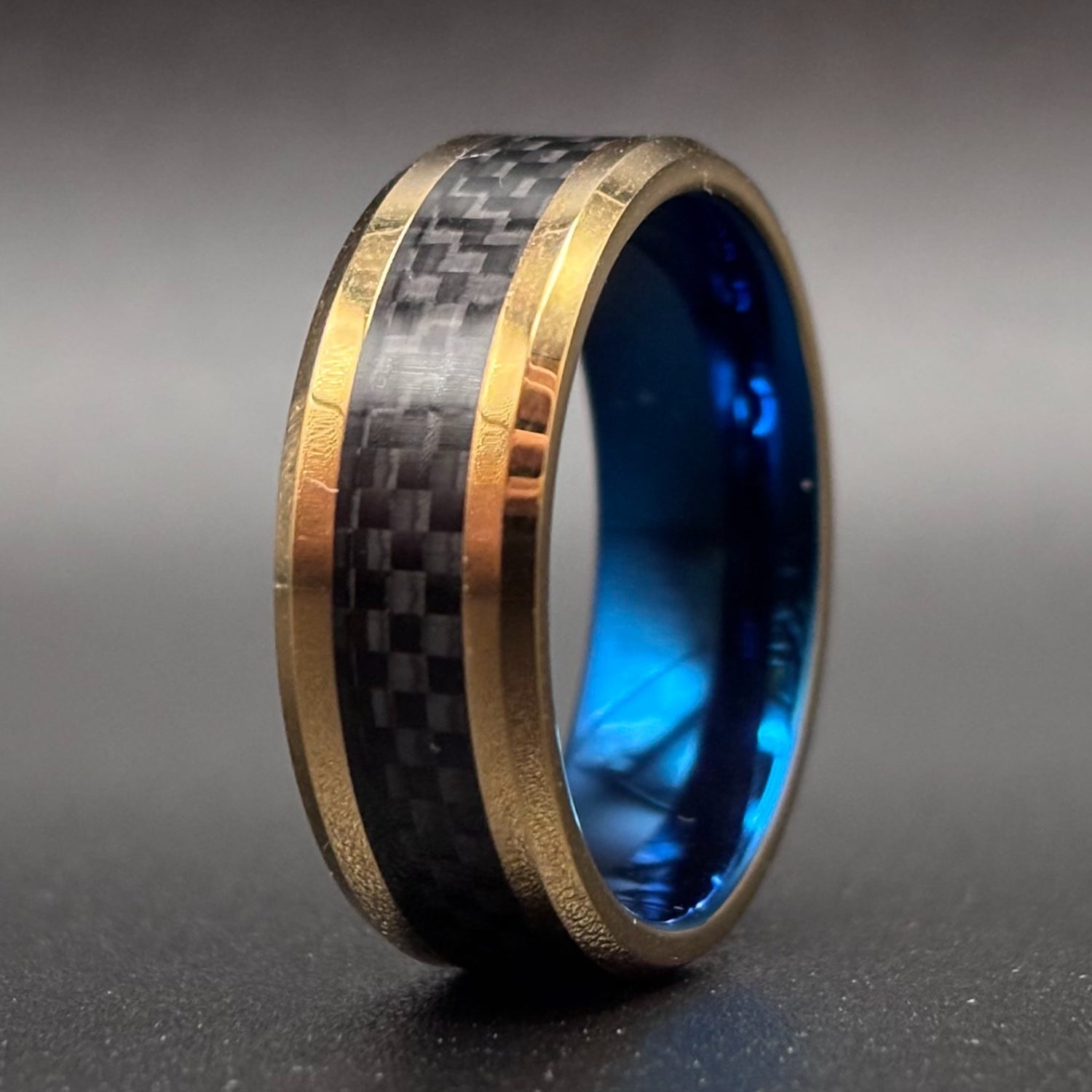 Moderner Wolfram-Carbon-Herrenring, 8 mm breit – kratzfest & elegant