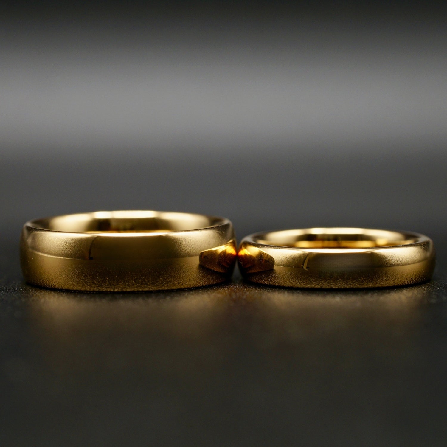 Vergoldeter Ring für Hochzeit & Verlobung – 6mm / 4mm