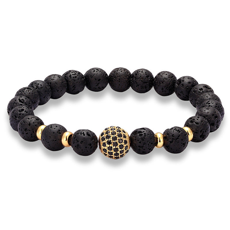 Lava-Armband mit Kristallperle – Unisex
