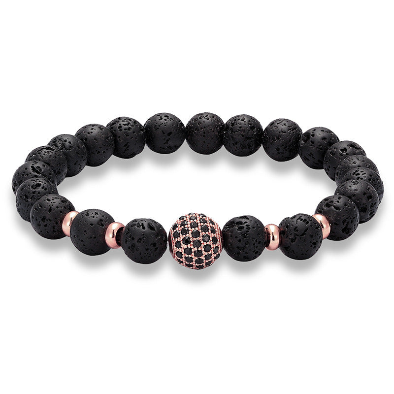 Lava-Armband mit Kristallperle – Unisex