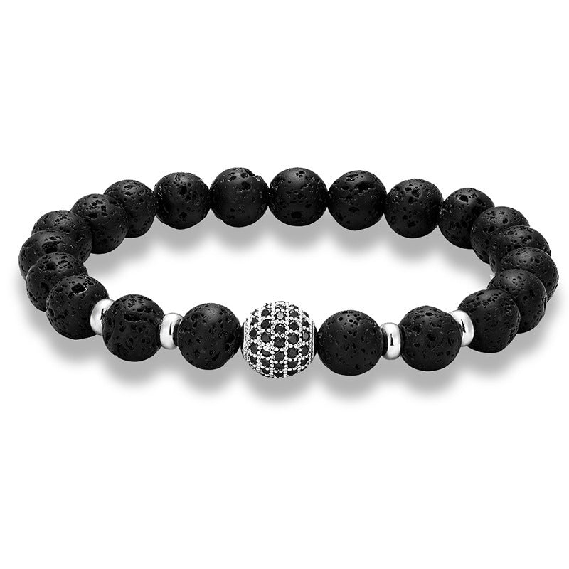 Lava-Armband mit Kristallperle – Unisex