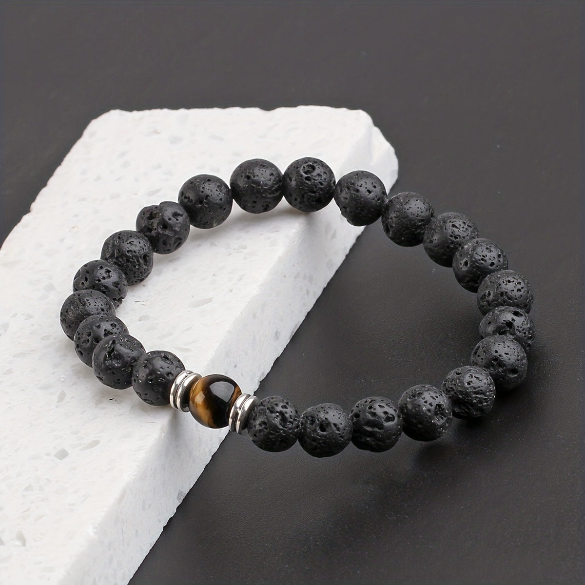 Lava Armband mit Naturstein – Unisex