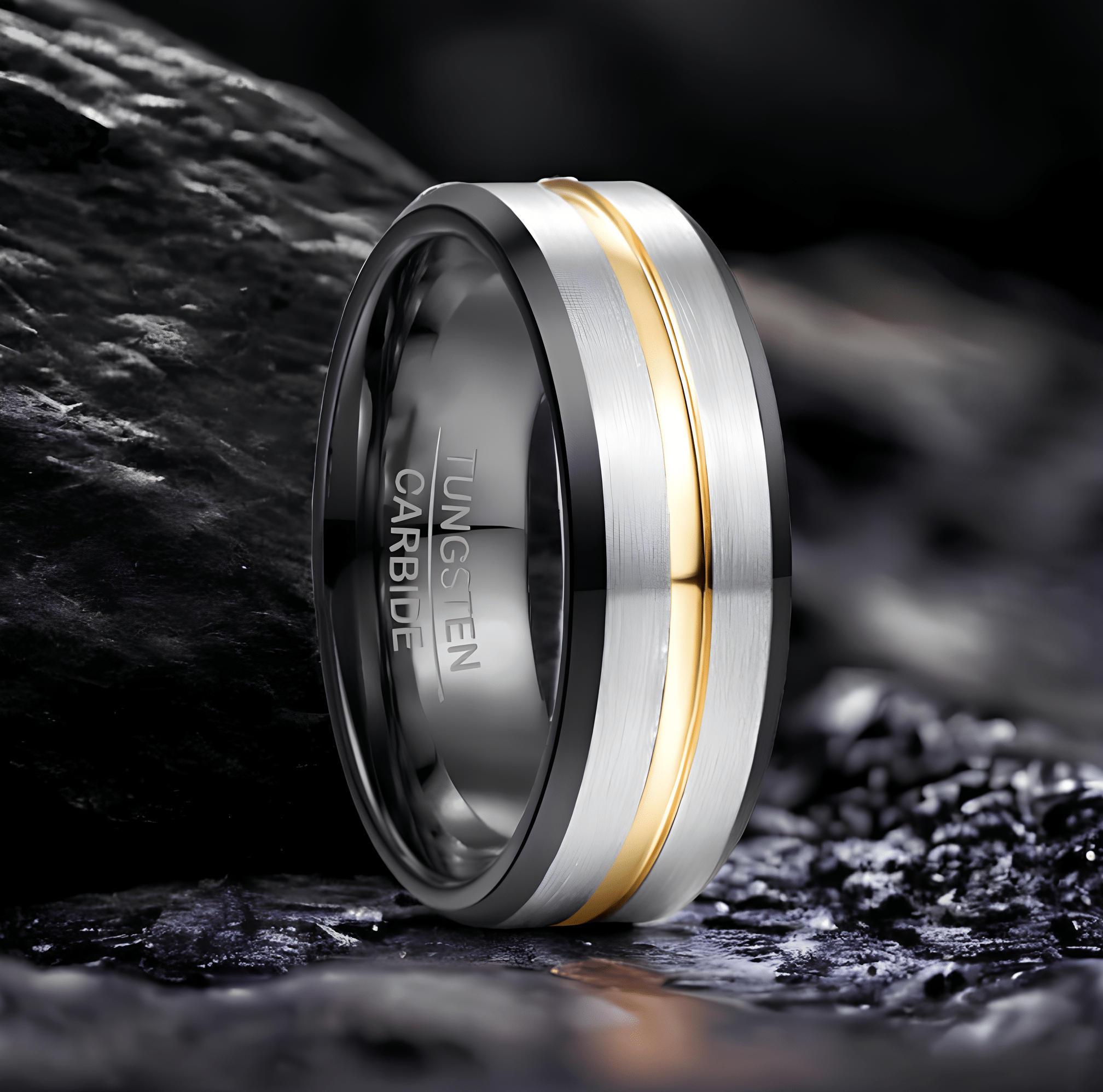 Mattierter Wolframring für Herren und Damen 8mm