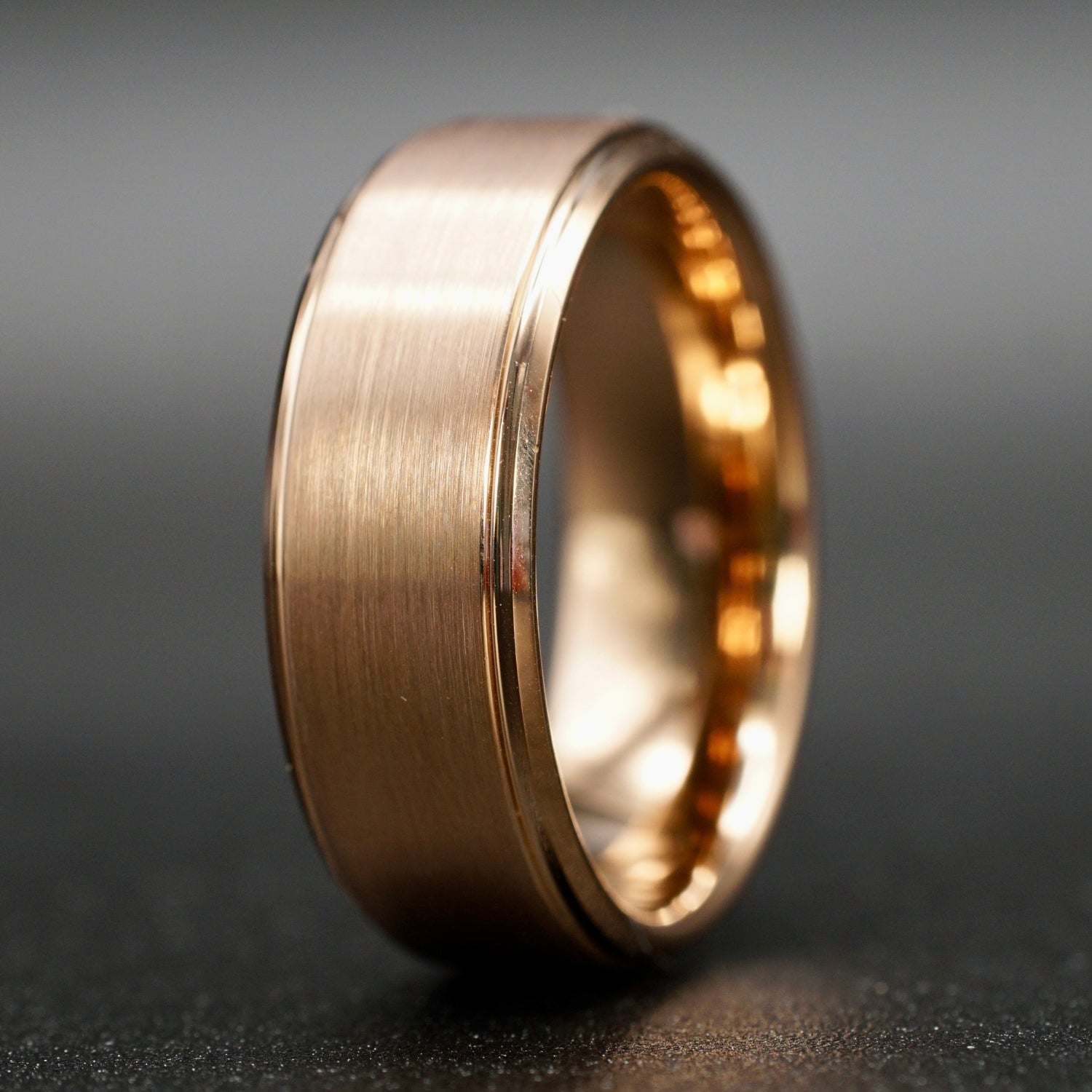 Wolframring mit Roségold-Akzent – Mattes Finish 8 mm