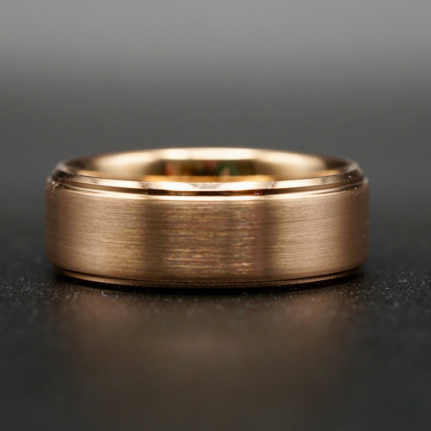 Wolframring mit Roségold-Akzent – Mattes Finish 8 mm