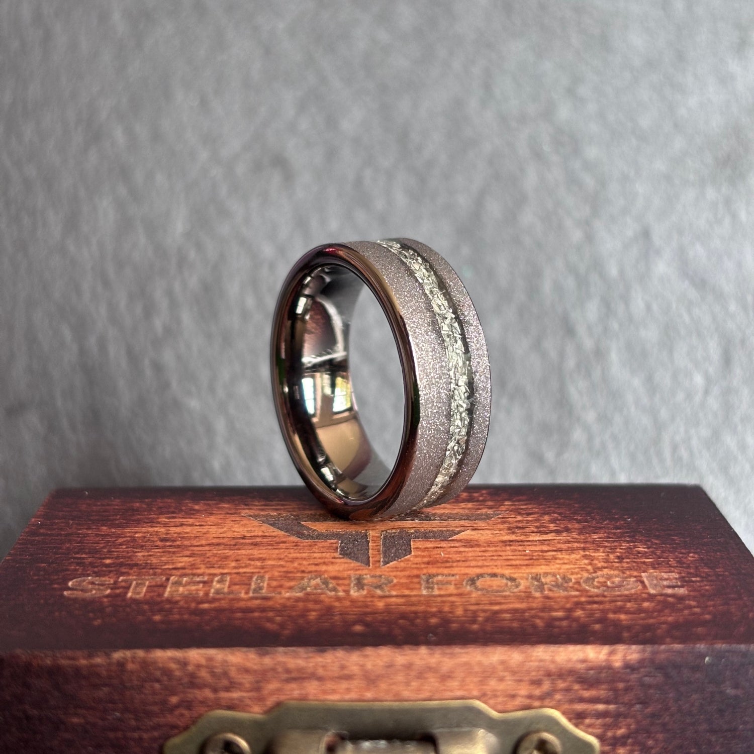 Schwarzer Meteoritenring 8 mm- Stellar Forge Rings