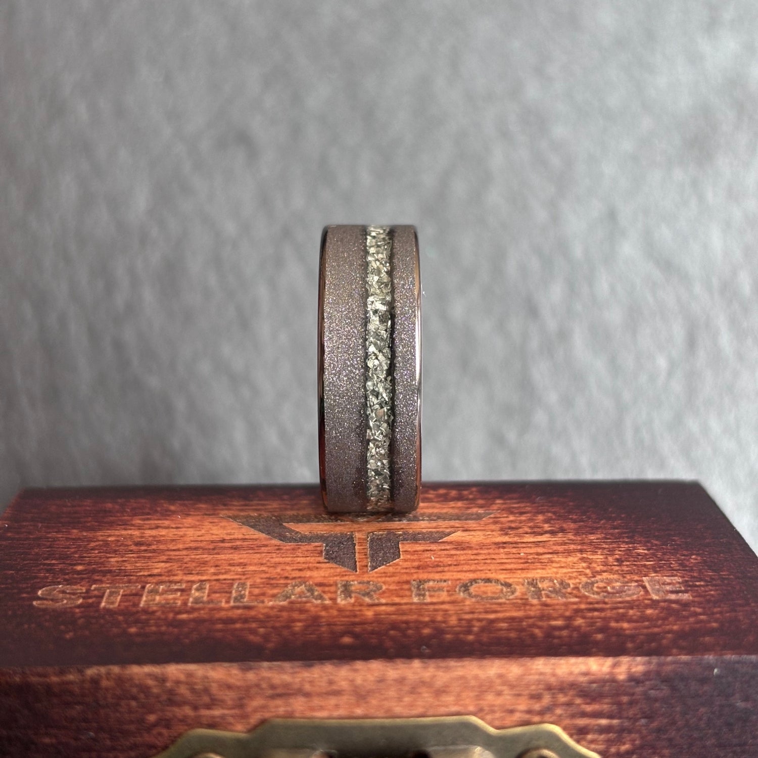 Schwarzer Meteoritenring 8 mm - Stellar Forge Rings