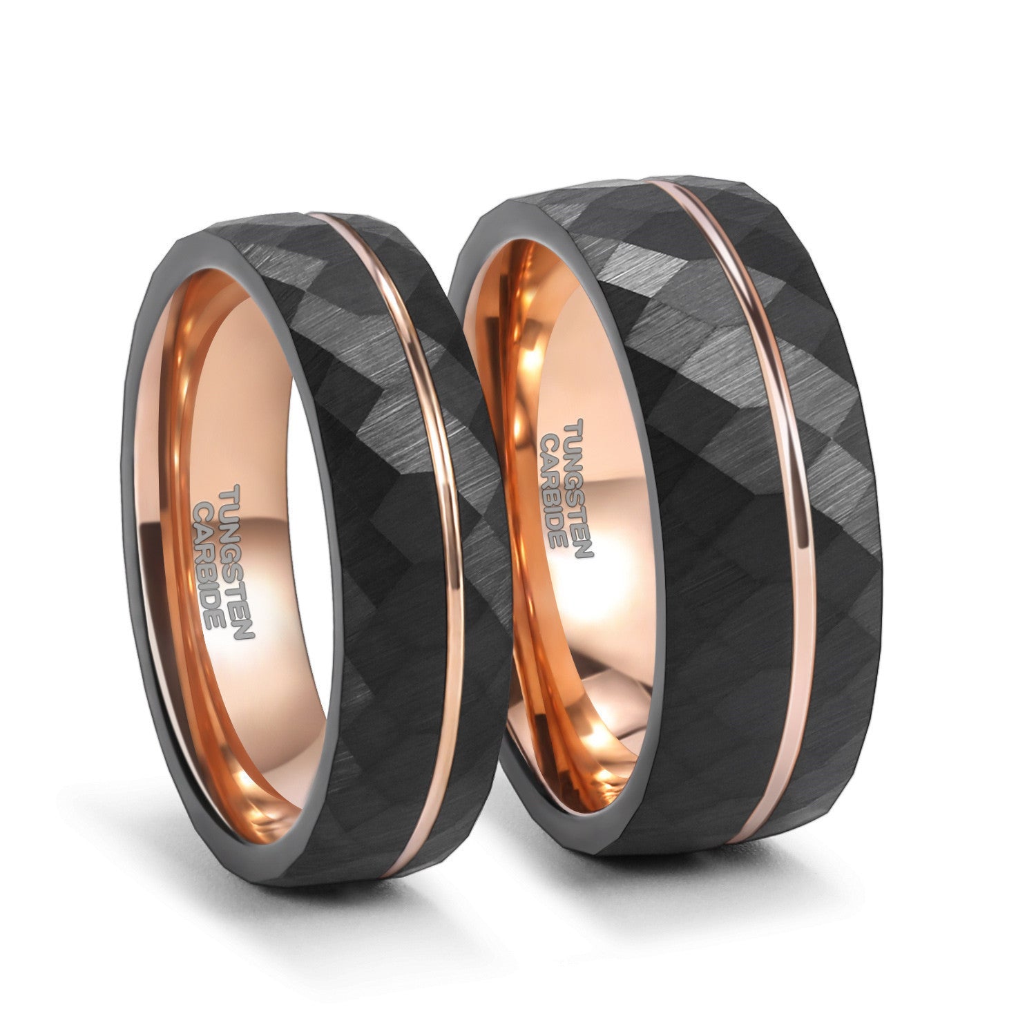 Helios Ring – Einfacher Diamant-Rhombus mit Roségold-Linie