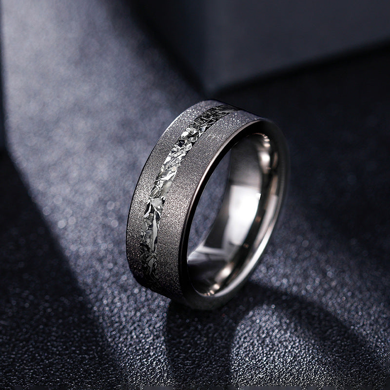 Black Meteorite Ring 8mm - Stellar Forge Rings