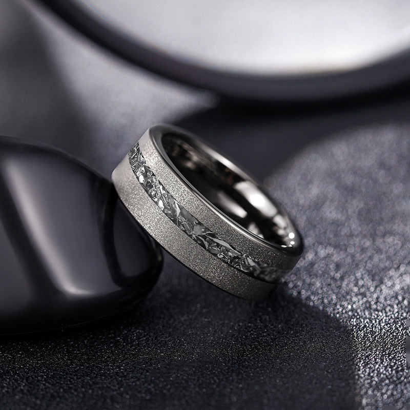 Black Meteorite Ring 8mm - Stellar Forge Rings