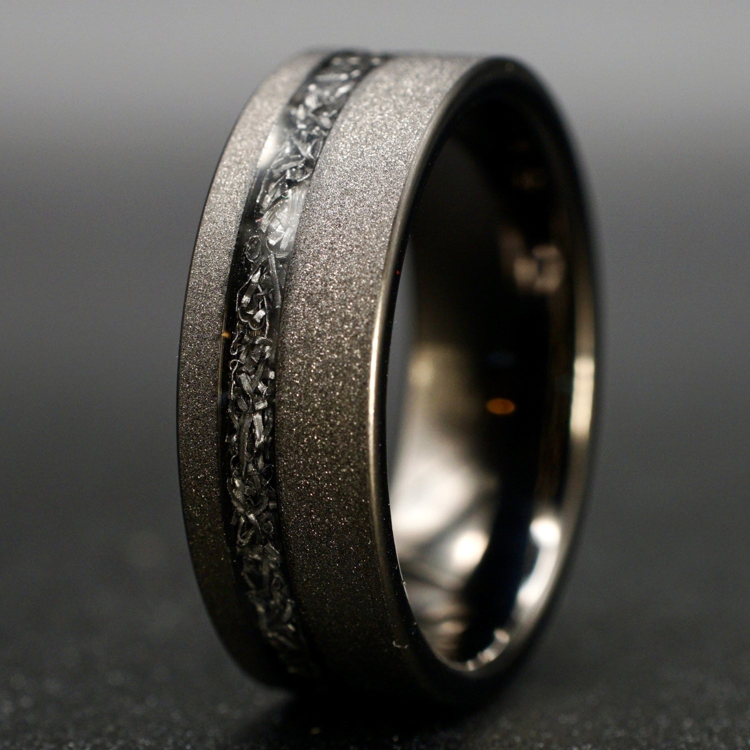 Schwarzer Meteoritenring 8 mm