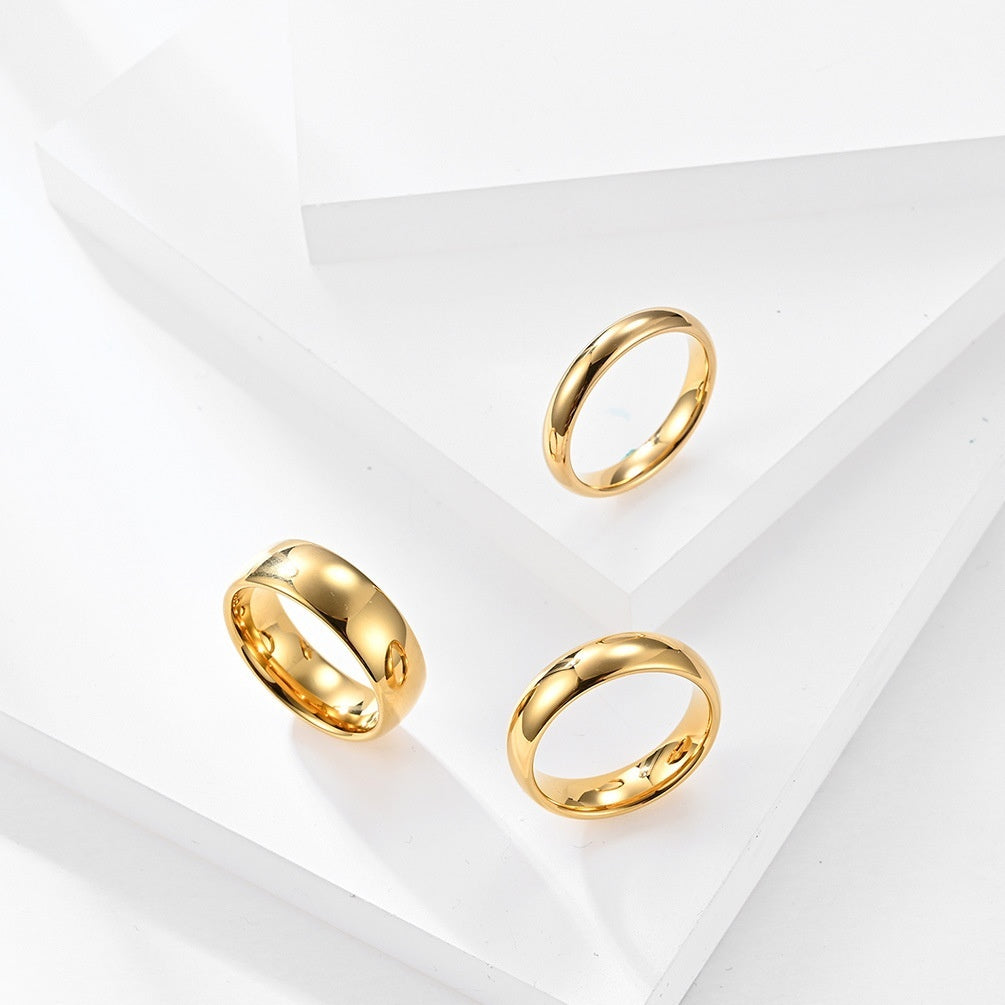 Vergoldeter Ring für Hochzeit & Verlobung – 8mm / 6mm / 4mm