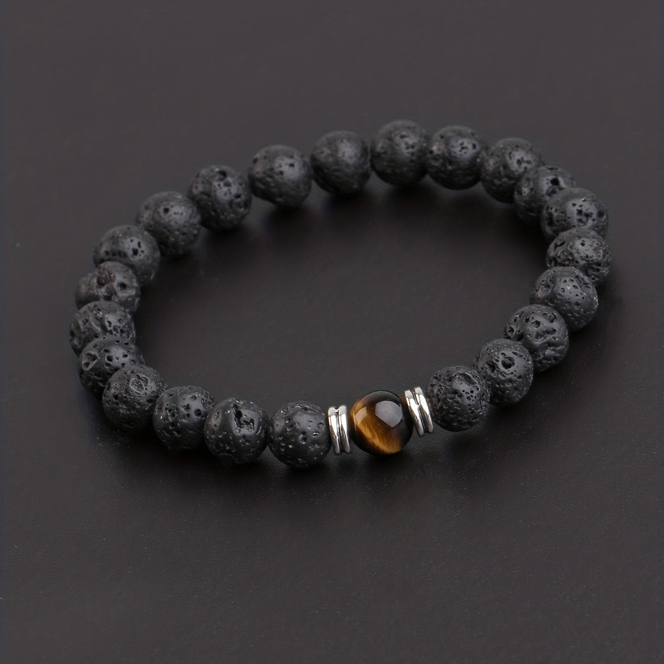 Lava Armband mit Naturstein – Unisex