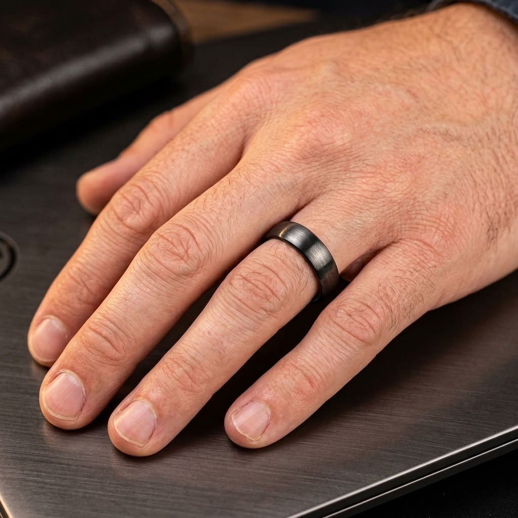 Schwarzer Keramikring für Herren 6mm
